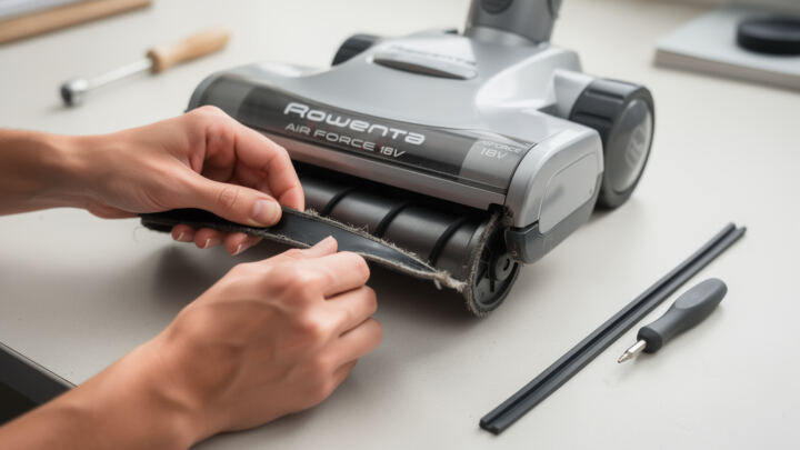 Comment changer le caoutchouc d'un aspirateur Rowenta air force 18 v ? 1 découvrez comment remplacer facilement le caoutchouc de votre aspirateur rowenta air force 18 v grâce à notre guide étape par étape simple et rapide.